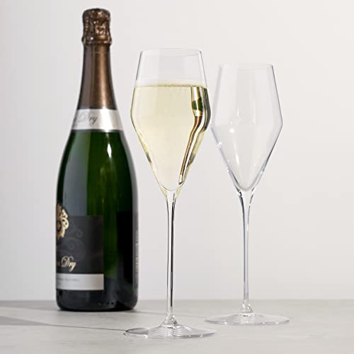 Spiegelau Definition Champagne Flutes, Elegant Crystal Champagne Glasses Gift Set, Perfect for Prosecco, Sparkling Rose, Mocktails, Home Bar Accessories, Housewarming, Wedding Gifts, 9 oz, Set of 2 - My Kitchen Products