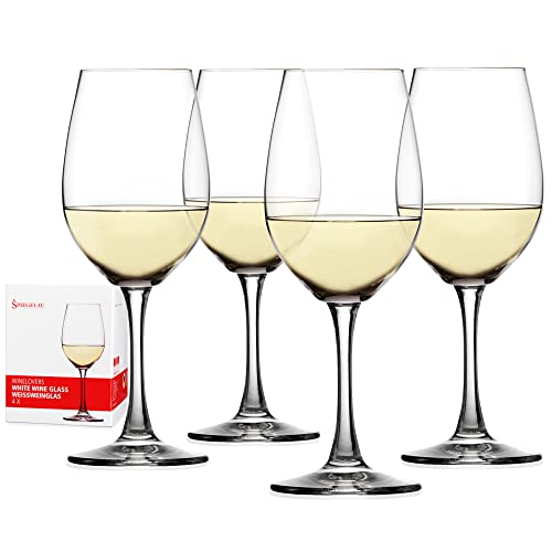 Spiegelau Wine Lovers White Wine Glasses Set of 4 - Elegant Stemmed Crystal Wine Glassware for Chardonnay, Sauvignon Blanc &