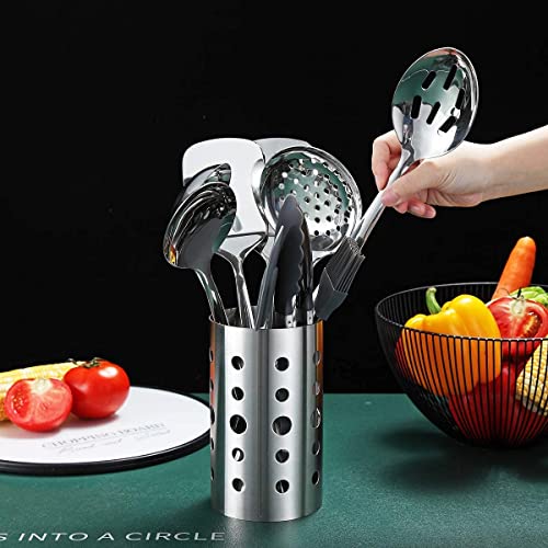 Stainless Steel Cooking Utensils Set, Berglander 13 Pieces Kitchen Utensils Set, Kitchen Tools Set With Utensil Holder Non-Stick And Heat Resistant,Dishwasher Safe, Easy to Clean (13 Packs) - My Kitchen Products