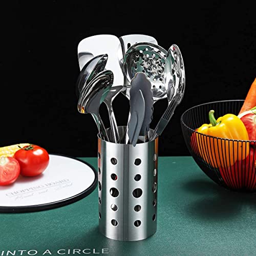 Stainless Steel Cooking Utensils Set, Berglander 13 Pieces Kitchen Utensils Set, Kitchen Tools Set With Utensil Holder Non-Stick And Heat Resistant,Dishwasher Safe, Easy to Clean (13 Packs) - My Kitchen Products