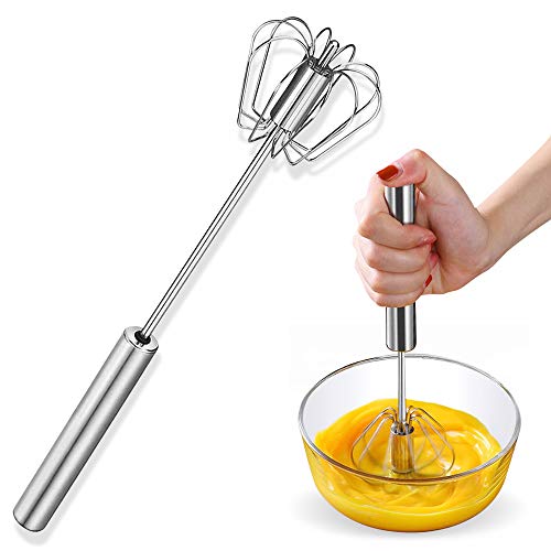 Stainless Steel Eggbeater,egg scrambler,hand mixer, Rotating Semi-Automatic Eggbeater, Allows you to stir Easily Without Feeling Tired, Used for Making Cream of Egg Beater - My Kitchen Products