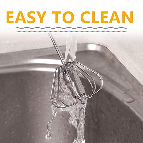 Stainless Steel Eggbeater,egg scrambler,hand mixer, Rotating Semi-Automatic Eggbeater, Allows you to stir Easily Without Feeling Tired, Used for Making Cream of Egg Beater - My Kitchen Products