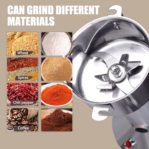 Stainless Steel Grain Mill - Electric 850W High-speed Grinder for Corn, Wheat, Pepper, Coffee Bean - My Kitchen Products