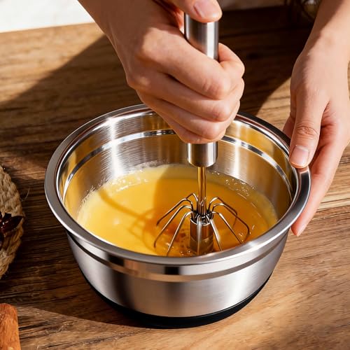 Stainless Steel Mixing Bowls Set with Lids & Silicone Base - 7-Piece Kitchen Gadgets Includes Colander, Grater, Egg Separator, Whisk - Nesting Bowls (1.5, 2, 2.5, 4.5 QT), Dishwasher Safe, Black - My Kitchen Products