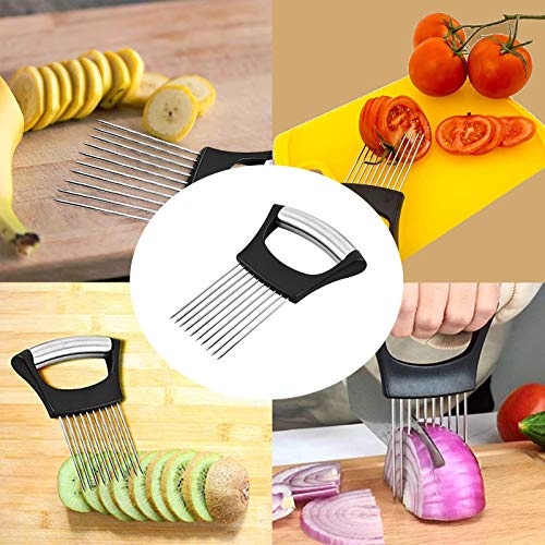 Stainless Steel Onion Holder for Slicing,Onion Slicer Holder,Onion Cutter for Slicing of Onions,Tomatoes,Avocados,Eggs and Other Vegetables,KItchen Utensils - My Kitchen Products