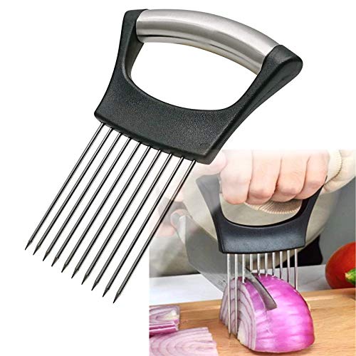Stainless Steel Onion Holder for Slicing,Onion Slicer Holder,Onion Cutter for Slicing of Onions,Tomatoes,Avocados,Eggs and Other Vegetables,KItchen Utensils - My Kitchen Products