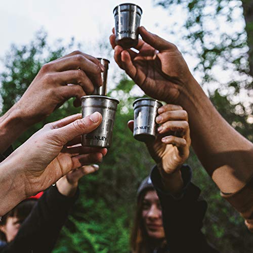 STANLEY Adventure Pre-Party Nesting Shot Glass Set | 4 Shot Glasses in Travel Carrying Case | Insulated Stainless Steel | BPA-Free | Hammertone Green - My Kitchen Products