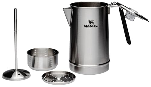 STANLEY Hold Tight Percolator Coffee Pot 1.1 qt | Stainless Steel 6 Cup Coffee Maker | Stove Top or Open Fire | Backpacking, Camping, Hiking Cookware | BPA-Free | Stainless Steel - My Kitchen Products