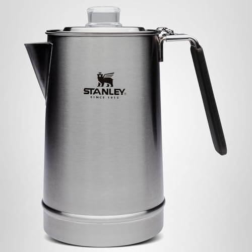 STANLEY Hold Tight Percolator Coffee Pot 1.1 qt | Stainless Steel 6 Cup Coffee Maker | Stove Top or Open Fire | Backpacking, Camping, Hiking Cookware | BPA-Free | Stainless Steel - My Kitchen Products