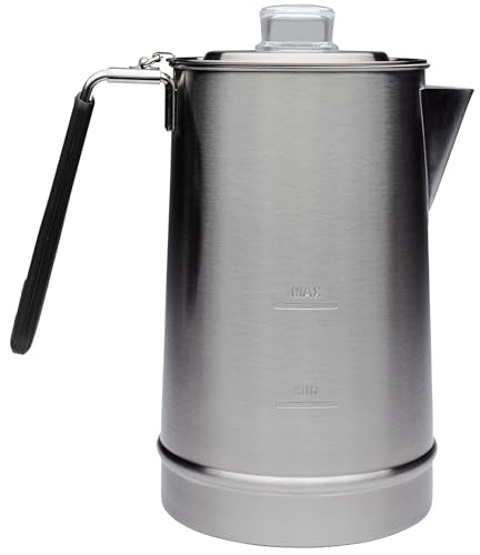 STANLEY Hold Tight Percolator Coffee Pot 1.1 qt | Stainless Steel 6 Cup Coffee Maker | Stove Top or Open Fire | Backpacking, Camping, Hiking Cookware | BPA-Free | Stainless Steel - My Kitchen Products