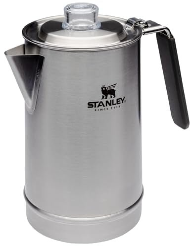 STANLEY Hold Tight Percolator Coffee Pot 1.1 qt | Stainless Steel 6 Cup Coffee Maker | Stove Top or Open Fire | Backpacking, Camping, Hiking Cookware | BPA-Free | Stainless Steel - My Kitchen Products