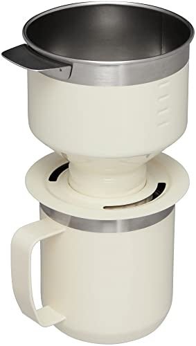 STANLEY Perfect Brew Pour Over Set | 12 oz Camp Mug with Lid Included | Drip Coffee Maker with Reusable Filter | Insulated Stainless Steel | BPA-Free | Cream Gloss - My Kitchen Products