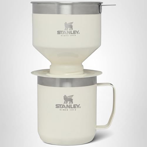 STANLEY Perfect Brew Pour Over Set | 12 oz Camp Mug with Lid Included | Drip Coffee Maker with Reusable Filter | Insulated Stainless Steel | BPA-Free | Cream Gloss - My Kitchen Products