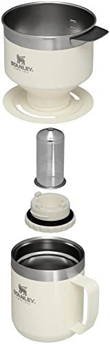 STANLEY Perfect Brew Pour Over Set | 12 oz Camp Mug with Lid Included | Drip Coffee Maker with Reusable Filter | Insulated Stainless Steel | BPA-Free | Cream Gloss - My Kitchen Products