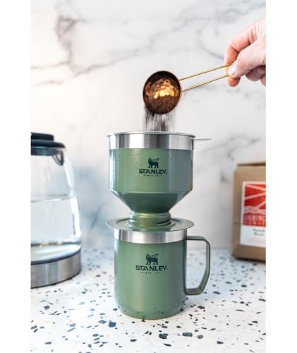 STANLEY Perfect Brew Pour Over Set | 12 oz Camp Mug with Lid Included | Drip Coffee Maker with Reusable Filter | Insulated Stainless Steel | BPA-Free | Cream Gloss - My Kitchen Products
