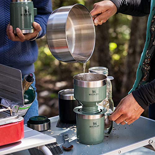 STANLEY Perfect Brew Pour Over Set | 12 oz Camp Mug with Lid Included | Drip Coffee Maker with Reusable Filter | Insulated Stainless Steel | BPA-Free | Hammertone Green - My Kitchen Products