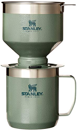 STANLEY Perfect Brew Pour Over Set | 12 oz Camp Mug with Lid Included | Drip Coffee Maker with Reusable Filter | Insulated Stainless Steel | BPA-Free | Hammertone Green - My Kitchen Products