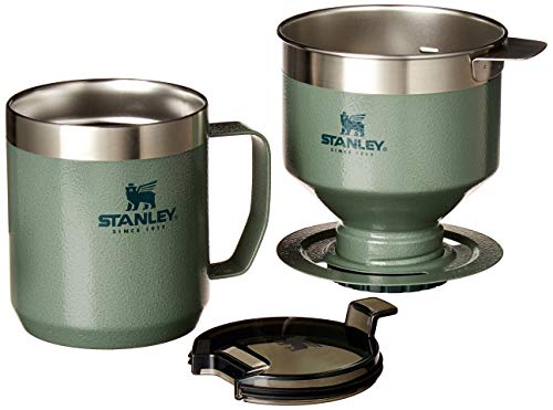 STANLEY Perfect Brew Pour Over Set | 12 oz Camp Mug with Lid Included | Drip Coffee Maker with Reusable Filter | Insulated Stainless Steel | BPA-Free | Hammertone Green - My Kitchen Products