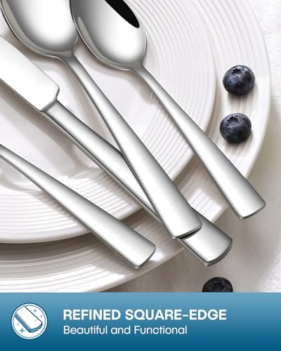Stapava 20 Piece Silverware Set, Food-Grade Stainless Steel Flatware Sets for 4 Mirror Polished Cutlery Utensil Sets Include Dinner Knives Spoons and Forks Set Dishwasher Safe for Home Restaurant - My Kitchen Products