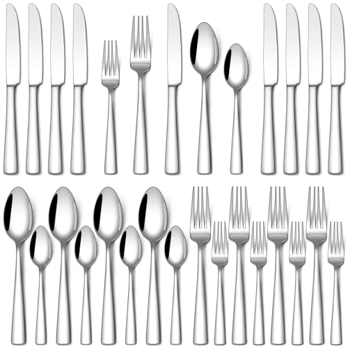 Stapava 20 Piece Silverware Set, Food-Grade Stainless Steel Flatware Sets for 4 Mirror Polished Cutlery Utensil Sets Include Dinner Knives Spoons and Forks Set Dishwasher Safe for Home Restaurant - My Kitchen Products