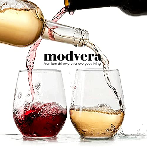 Stemless Wine Glass, Red & White 18oz Stemless Wine Glass Set of 6, Drink Glasses with Durable Chip Resistant Rim, Large Wine Glasses for Enhanced Aeration, Wine Accessories for Parties (18oz -6Pack) - My Kitchen Products