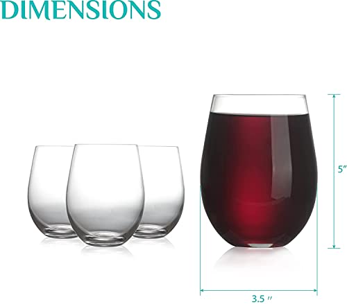 Stemless Wine Glass, Red & White 18oz Stemless Wine Glass Set of 6, Drink Glasses with Durable Chip Resistant Rim, Large Wine Glasses for Enhanced Aeration, Wine Accessories for Parties (18oz -6Pack) - My Kitchen Products
