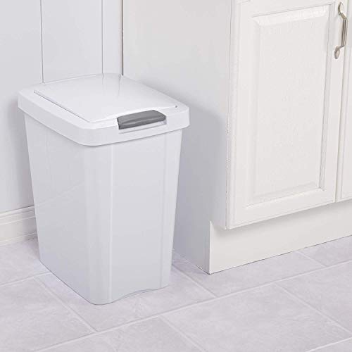 STERILITE 10438004 Touch Can, White, 7.5 Gallon - My Kitchen Products