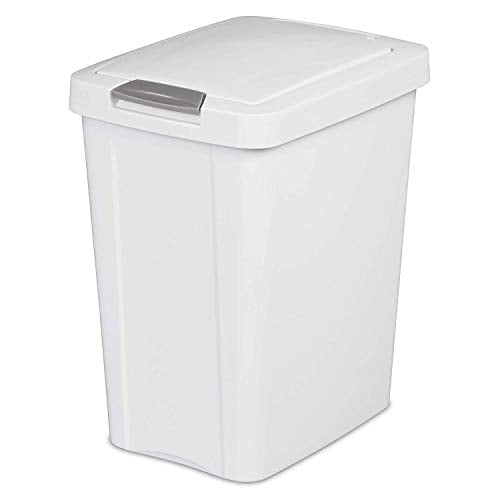 STERILITE 10438004 Touch Can, White, 7.5 Gallon - My Kitchen Products