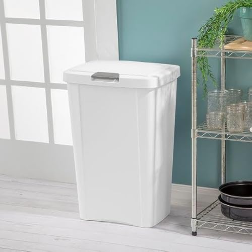 STERILITE 10458004 Touch Can, White, 13 Gallon - My Kitchen Products