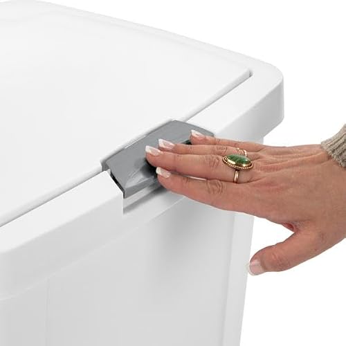 STERILITE 10458004 Touch Can, White, 13 Gallon - My Kitchen Products
