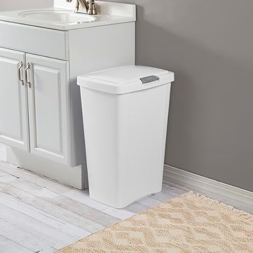 STERILITE 10458004 Touch Can, White, 13 Gallon - My Kitchen Products