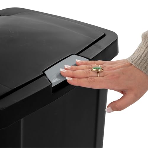 Sterilite 4 Pack Kitchen Trash Can - 13 Gallon TouchTop Wastebasket with Titanium Latch, Black - My Kitchen Products