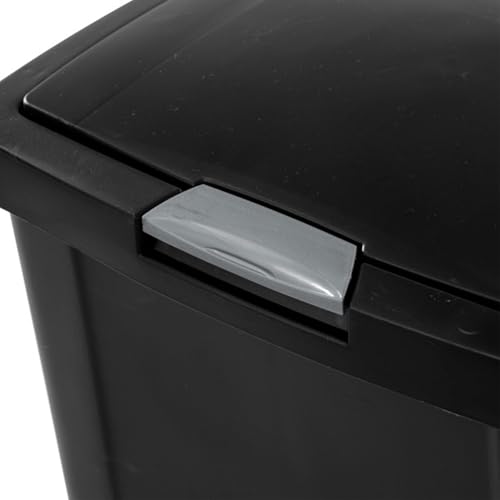 Sterilite 4 Pack Kitchen Trash Can - 13 Gallon TouchTop Wastebasket with Titanium Latch, Black - My Kitchen Products