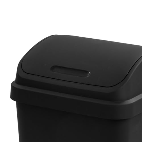Sterilite 4-Pack Swing Top Wastebasket, Sleek Square Profile Trash Can, 13 Gallon, Black - Modern Garbage Bin for Kitchen, Bathroom, Garage and Workspace, Fits 13 Gal Liners - My Kitchen Products