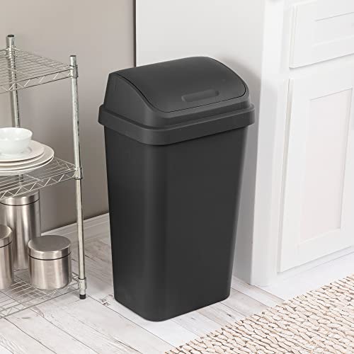Sterilite Wastebasket SWINGTOP BLK 13GA 10899004 - My Kitchen Products