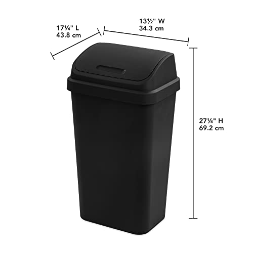 Sterilite Wastebasket SWINGTOP BLK 13GA 10899004 - My Kitchen Products