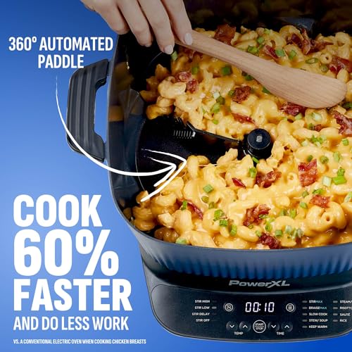 STIRMAX™ Midnight Blue 7.5 Quart Digital Multi-Cooker with Automatic Paddle to Stir and Shred, 9 in 1 programmable presets to Sauté, Sear, and Brown Food Before Simmering - My Kitchen Products