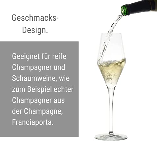 Stölzle Lausitz Champagne Glasses Quatrophil Set of 6, 9 3/4 oz – Champagne Flutes for Sparkling Wine & Prosecco – Crystal Glasses Made in Germany – Dishwasher & Shock Resistant - My Kitchen Products