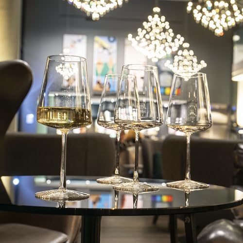 Stölzle Lausitz White Wine Glasses Power Set of 4, 13 1/2 oz – Modern Wine Glasses for Maximum Aroma Enhancement – Elegant Crystal White Wine Goblets – Dishwasher- & Shock-Resistant, Made in Germany - My Kitchen Products