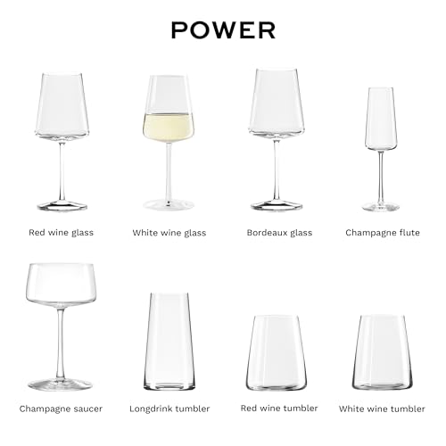 Stölzle Lausitz White Wine Glasses Power Set of 4, 13 1/2 oz – Modern Wine Glasses for Maximum Aroma Enhancement – Elegant Crystal White Wine Goblets – Dishwasher- & Shock-Resistant, Made in Germany - My Kitchen Products