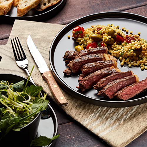 Stone Lain Celina Stoneware 16 Piece Dinnerware Set, Plates and Bowls, Black Matte Dish, Service for 4 – Minimalist Round Style, Microwave & Dishwasher Safe - My Kitchen Products