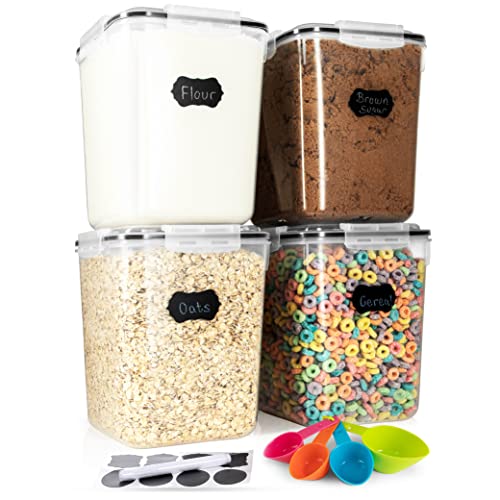 Storeganize Flour Sugar Storage Containers (5.3L/4pk) Great Rice Canisters Sets For The Kitchen pantry, Large Food Storage Containers With Lids Airtight - My Kitchen Products