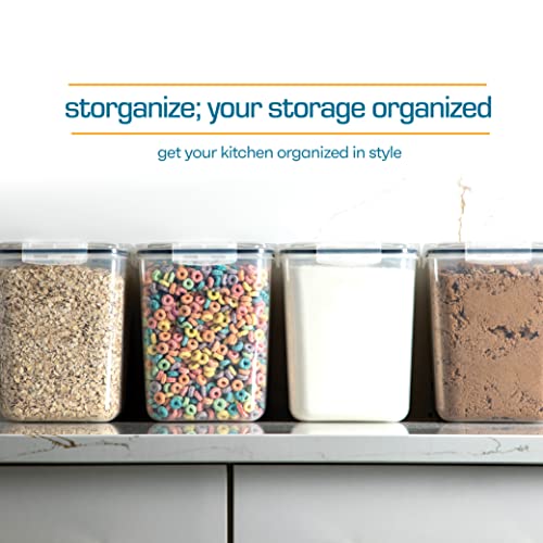 Storeganize Flour Sugar Storage Containers (5.3L/4pk) Great Rice Canisters Sets For The Kitchen pantry, Large Food Storage Containers With Lids Airtight - My Kitchen Products