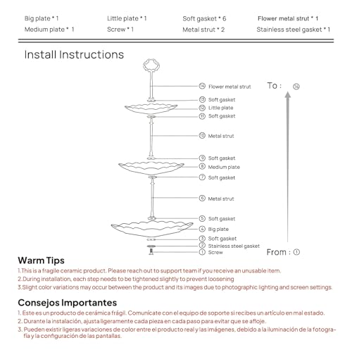 Sumerflos 3 Tier Porcelain Cupcake Stand, Tiered Serving Cake Stand, Square White Embossed Dessert Stand, Weddings Parties Pastry Serving Tray - My Kitchen Products