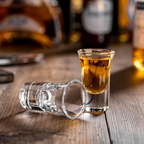SUN GKOTTA 60-Pack 1 OZ Glass Shot Glasses set with 10 Pourers - Heavy Base shot Glasses bulk for Bar, Party, and Gifts - My Kitchen Products
