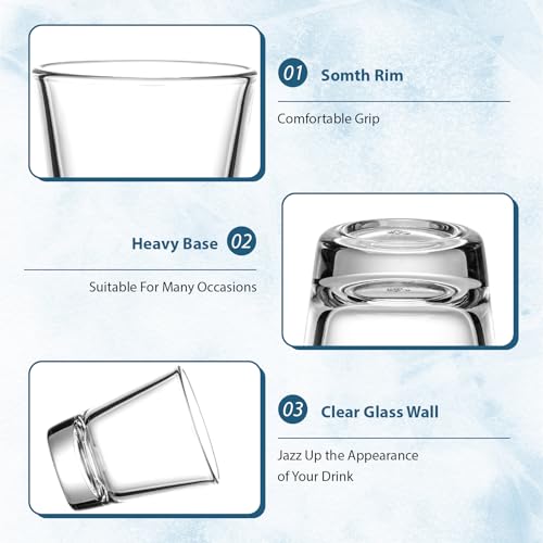 SUN GKOTTA 60 Pack Glass Shot Glasses Set,1.8OZ Shot Glasses Bulk With Heavy Base,Small mini Glass Cups for Vodka,Tequila,Espressos,Chocolate,Beer,whiskey - My Kitchen Products
