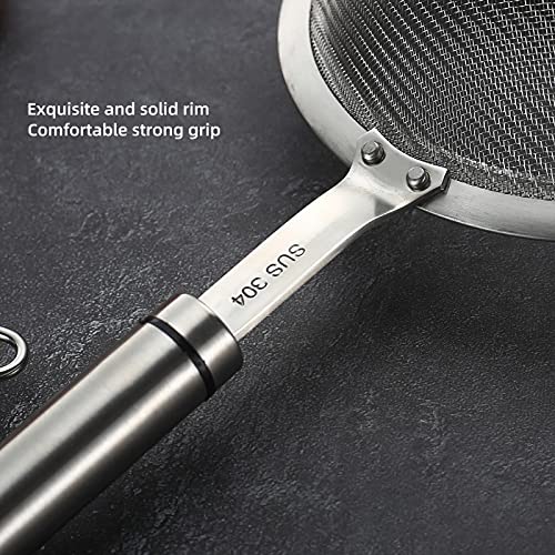 SUNWUKIN 304 Stainless Steel Fine Mesh Strainers for Kitchen, Colander-Skimmer with Handle, Sieve Sifters for Food, Tea, Rice, Oil, Noodles, Fruits, Vegetable - My Kitchen Products