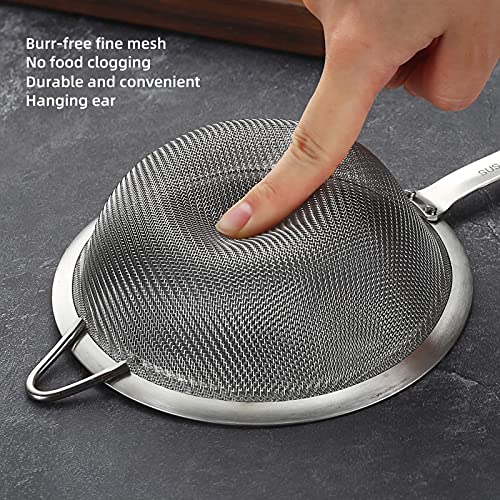 SUNWUKIN 304 Stainless Steel Fine Mesh Strainers for Kitchen, Colander-Skimmer with Handle, Sieve Sifters for Food, Tea, Rice, Oil, Noodles, Fruits, Vegetable - My Kitchen Products