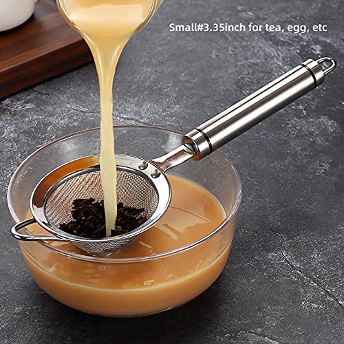 SUNWUKIN 304 Stainless Steel Fine Mesh Strainers for Kitchen, Colander-Skimmer with Handle, Sieve Sifters for Food, Tea, Rice, Oil, Noodles, Fruits, Vegetable - My Kitchen Products