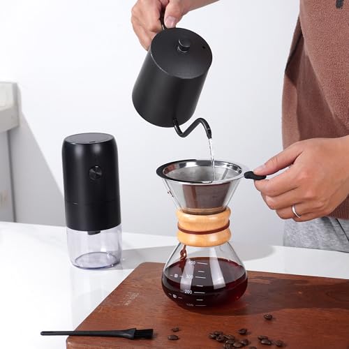 SuperCook Pour Over Coffee Dripper Set, Hand Drip Coffee Maker Set, All in One Pour Over Kit with Electric Grinder, Coffee Dripper Set, Ideal for Anniversary Birthday Gift - My Kitchen Products